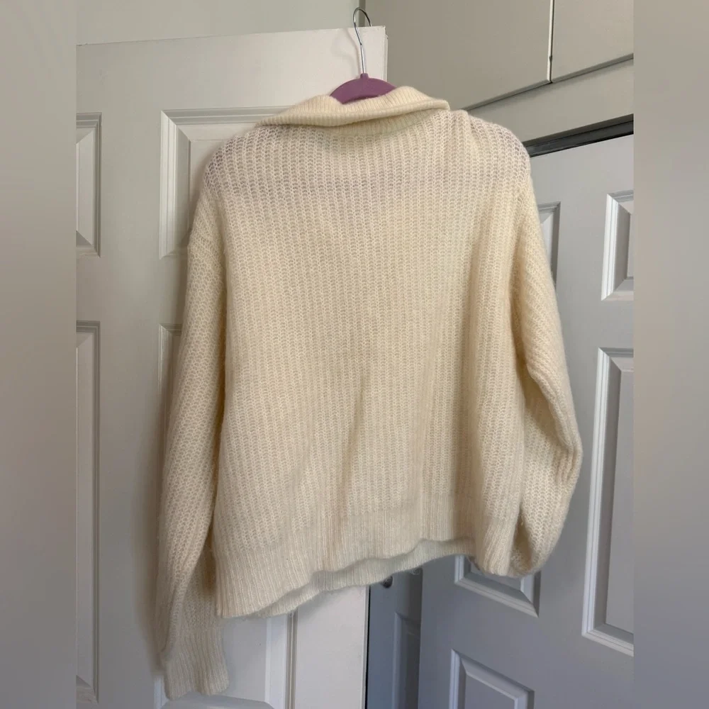 Sezane Micky Jumper Button Cream Sweater Large - Picture 9 of 9